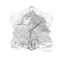 grand Tetons, pocket watch, Grand Canyon topographic map tattoo design idea