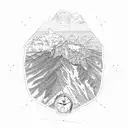 grand Tetons, pocket watch, Grand Canyon topographic map tattoo design idea