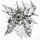 Scorpio constellation intertwined with a mobile suit Gundam 00 Raiser tattoo design idea
