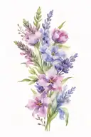 wildflowers lavender bouquet tattoo design idea