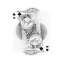 A playing card with a stack of money behind it tattoo design idea