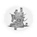 A playing card with a stack of money behind it tattoo design idea