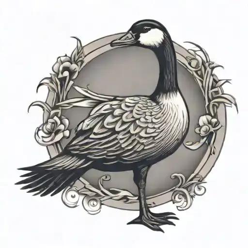 Goose with pants tattoo design idea