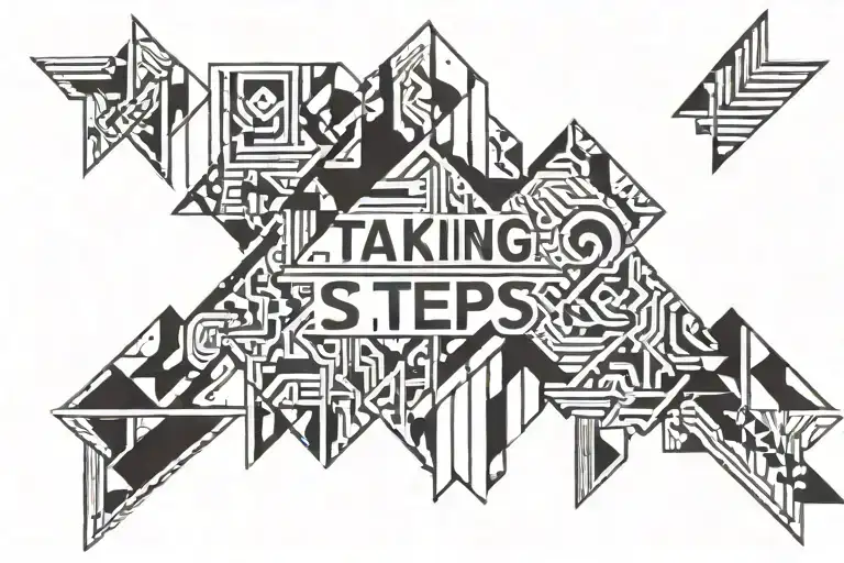 quote says "taking steps is easy, standing still is hard" tattoo design idea