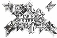 quote says "taking steps is easy, standing still is hard" tattoo design idea