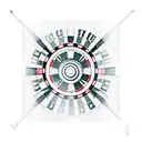 A pack of cigarettes with a roulette wheel pattern wrapping around it in the style of dotwork tattoo design idea