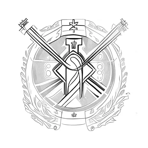croix catholique simple tattoo design idea