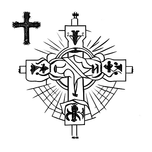 Catholic cross tattoo design idea