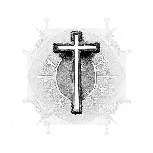 Catholic cross tattoo design idea