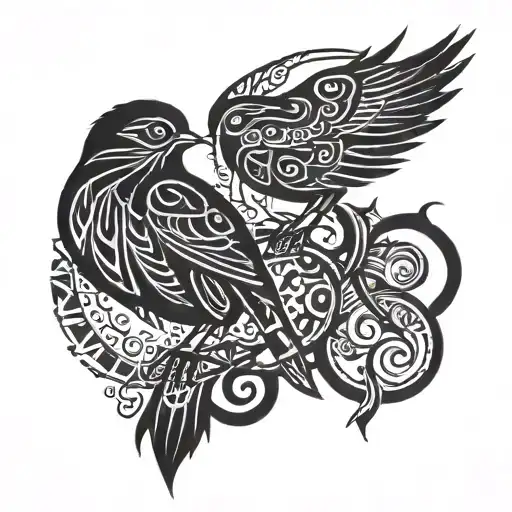 ROBIN AND AURA tattoo design idea