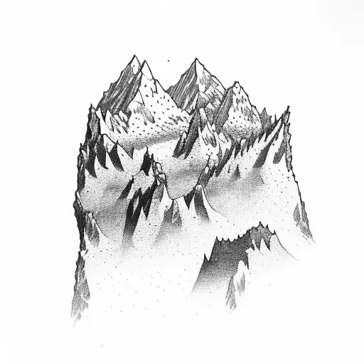 Hunting mountains tattoo design idea