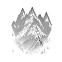 Hunting mountains tattoo design idea