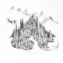 Hunting mountains tattoo design idea