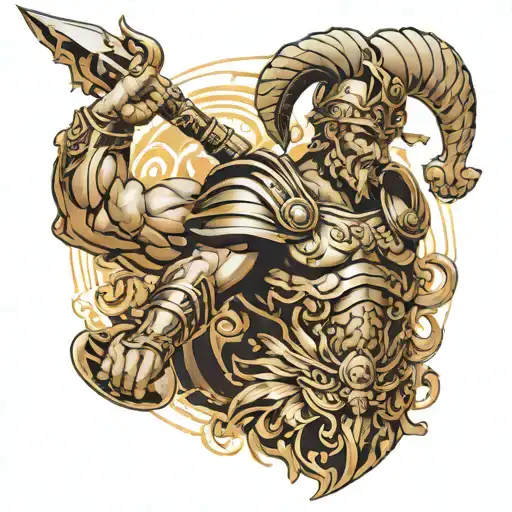 greek god ares black and gold tattoo tattoo design idea