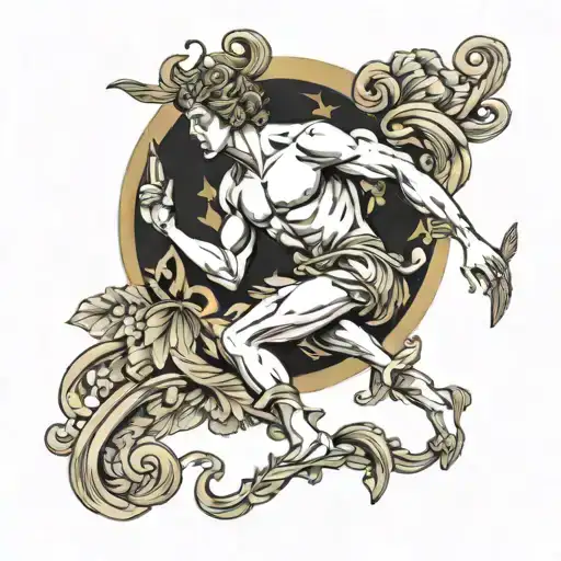 greek god apollo black and gold tattoo tattoo design idea