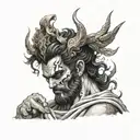 greek god hades with black and gold tattoo tattoo design idea