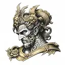 greek god hades with black and gold tattoo tattoo design idea