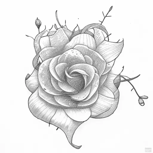 flower and sim tattoo design idea