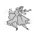 dancing couple tattoo design idea