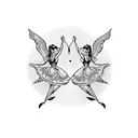 dancing couple tattoo design idea