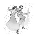 dancing couple tattoo design idea