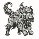 Irish wolfhound coursing  tattoo design idea