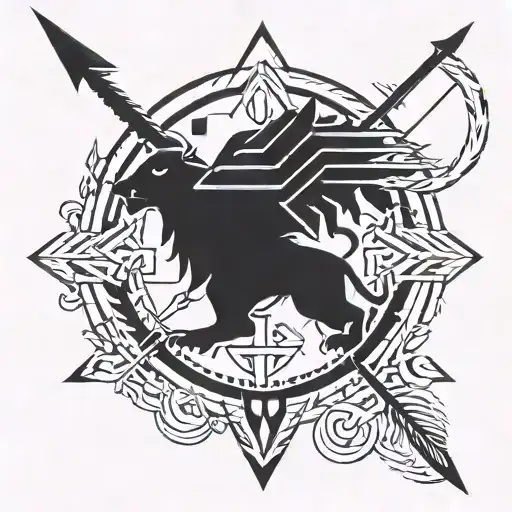 lion, arrow forward, aug 4 1995 roman numerals representing important dates tattoo design idea