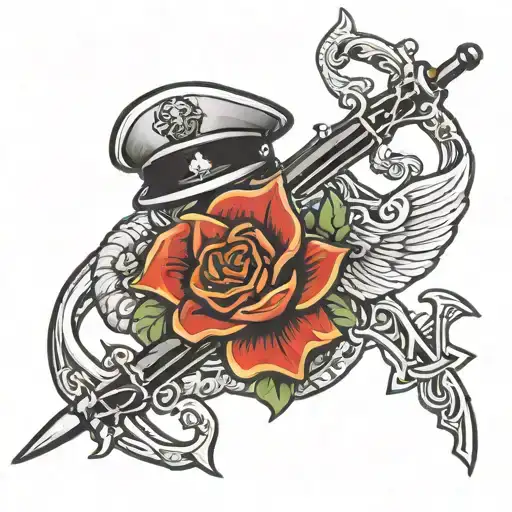 marine correctional officer mechanic working tattoo design idea