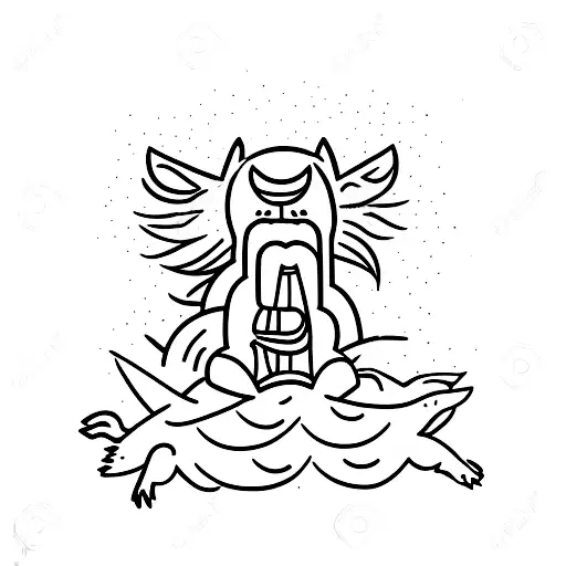 An actor sleeping on a wolf in New York City tattoo design idea