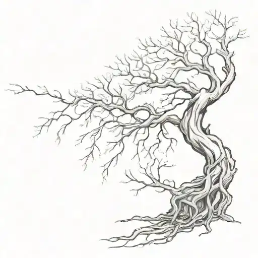 tree roots reaching deep tattoo design idea