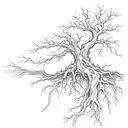tree roots reaching deep tattoo design idea