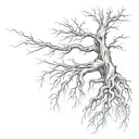 tree roots reaching deep tattoo design idea