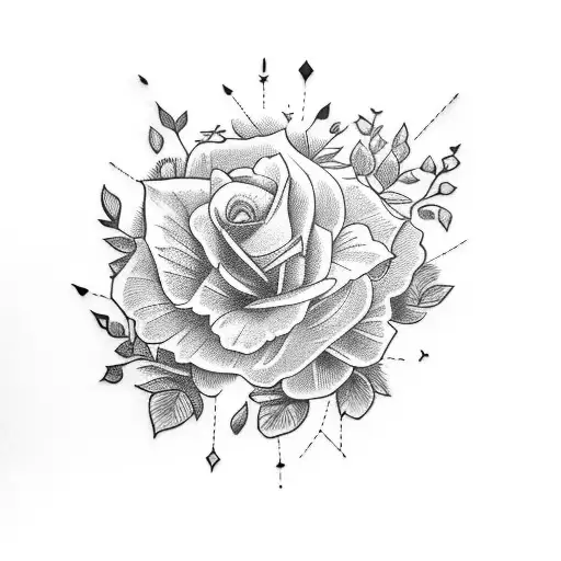 vários tipos de flores juntas  tattoo design idea