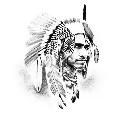 mix between native american, mexican and spaniard culture tattoo design idea