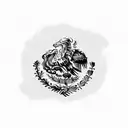 Mexican Eagle tattoo design idea