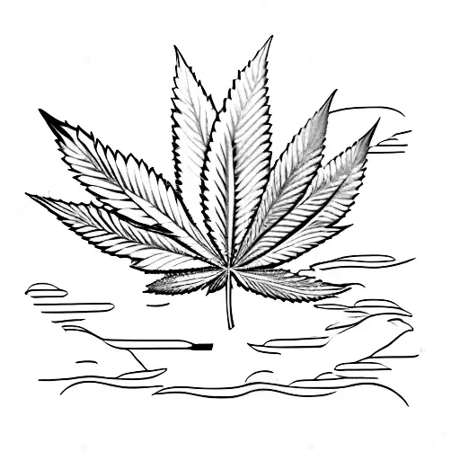 Marijuana leaf in the shape of a vintage car tattoo design idea