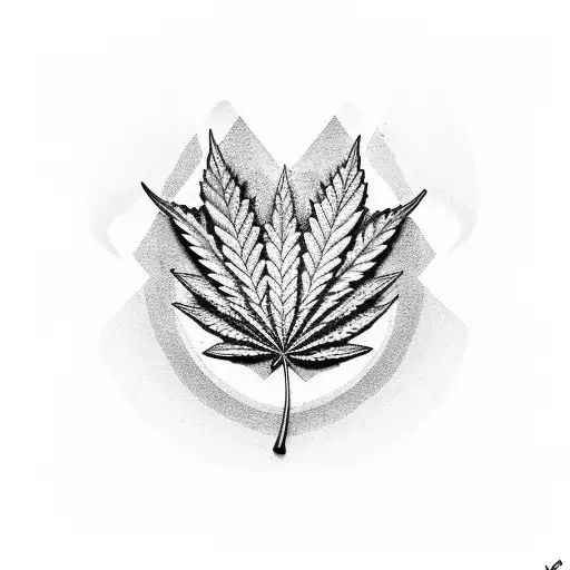 Marijuana leaf in the shape of a vintage car tattoo design idea