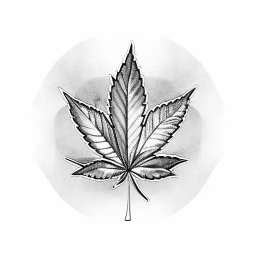 Marijuana leaf in the shape of a vintage car tattoo design idea