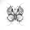  black Butterfly with white skulls tattoo design idea