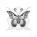 Butterfly and snake tattoo design idea