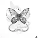 Butterfly and snake tattoo design idea