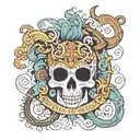 text: “QoS“ tattoo design idea