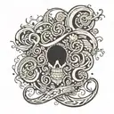 text: “QoS“ tattoo design idea