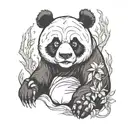 panda bear angry tattoo design idea