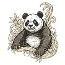 panda bear angry tattoo design idea