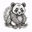 panda bear angry tattoo design idea