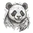 panda bear angry tattoo design idea