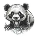 panda bear angry tattoo design idea
