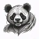 panda bear angry tattoo design idea