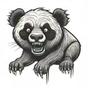 panda bear angry tattoo design idea